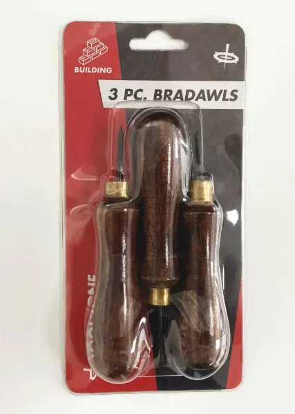 Toolzone 3Pcs Bradawl Set Wood Handle WW199
