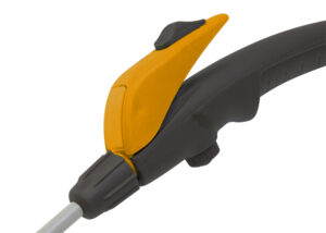 To spray by pressing down button, for continuous spraying press down button and slide the trigger lock foward.