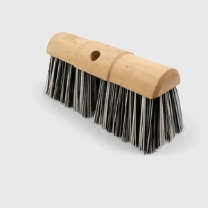 Hillbrush 13" Round Wood Yard Brush Stiff PET Bristles VR26